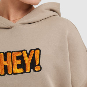 Sudadera con capucha de algodón grueso de alta calidad, estilo coreano, con hombros caídos, personalizada, para mujer. - Product Image 2