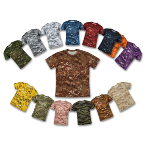 T-shirts à manches courtes personnalisés imprimés camouflage, respirants, décontractés, col rond, pour l'extérieur, vente en gros - Product Image 1