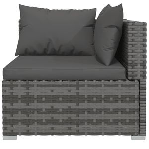 Juego de muebles de patio de 4 piezas con ratán polivinílico gris y cojines - Product Image 4