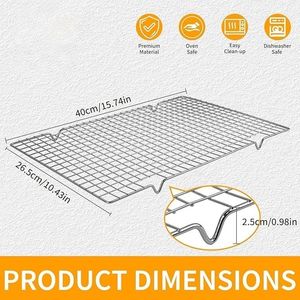Cooling <b>Racks</b> for Cooking & <b>Baking</b> Heavy Duty 10\" X 16\" Wire Cookie <b>Rack</b> 2-Pack Bakeware Set for Roasting & Grilling - Product Image 2