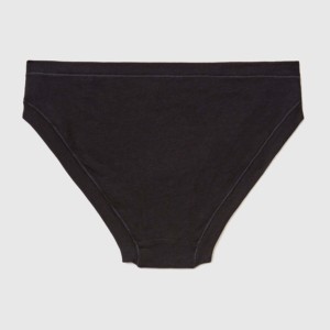 Culottes sans coutures taille mi-haute pour femme, noires unies, 100 % coton tricoté, style basique, sous-vêtements invisibles, ajustement fluide - Product Image 2