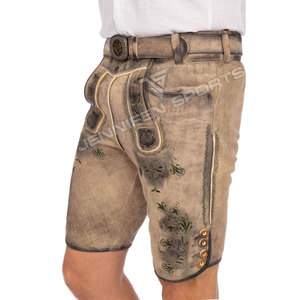 Pantalones Cortos de Cuero Alemán de Alta Calidad para Hombre, Disfraz Bávaro para Oktoberfest, 100% Cuero de Cabra, Estilo Casual - Product Image 3
