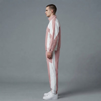 Ensemble de survêtement vintage pour homme, style streetwear, deux pièces, respirant, avec panneaux en mesh, veste de sport et pantalon de jogging