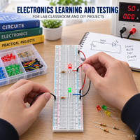 Stock MB-102 Platine d'expérimentation sans soudure 830 points avec rails d'alimentation double pour PCB, développement de prototypes électroniques DIY et test de circuits