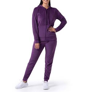 Ensemble de survêtement long 2 pièces pour femme en velours à carreaux vintage d'hiver, à capuche, manches longues, écologique, respirant, anti-boulochage - Product Image 4