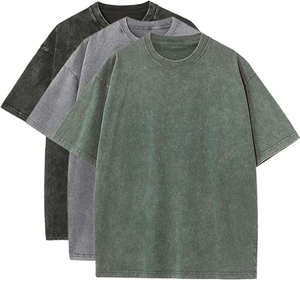 T-shirt ample pour homme, coupe carrée, en coton épais doux de 280 grammes, design uni personnalisé, impression numérique en gros, t-shirt jersey - Product Image 5