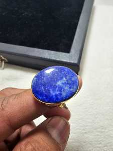 Natural <b>Lapis</b> <b>Lazuli</b> Gemstone Gold Plated Classic <b>Ring</b> Wholesale For Women Jewelry Top Quality Best Price - Product Image 1