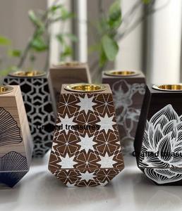 Ensemble de plateaux à bakhoor Mubakhar au design créatif, en bois et résine avec poignée en métal, brûleur d'encens pour la maison, parfum d'ambiance, au meilleur prix - Product Image 4