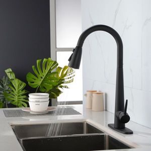 Rubinetto da Cucina a 3 Fori con Doccetta Estraibile, Anti-Impronta, con Montaggio su Piano - Product Image 4