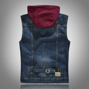 Breathable jean Denim Vest Jacket Cargo Custom Logo Men Jeans Jacket for Men Denim Vest Custom Logo - Product Image 4