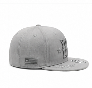Gorra Snapback Personalizada Gris con Visera Plana, Bordado Tonal 3D, Seis Paneles, Gorra de Béisbol de Algodón, Fabricante OEM ODM - Product Image 2