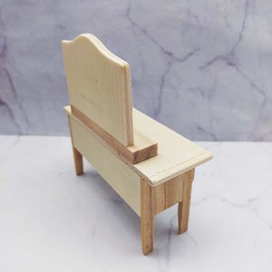 Mini coiffeuse en bois avec miroir, meubles de maison de poupée, accessoires pour maison de poupée, ornement DIY pour les plus de 14 ans - Product Image 5
