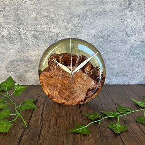 Simple Classic Wooden & Epoxy Resin Table <b>Clock</b> For Gifting & Homedecor Latest Collection Premium Time Piece For Restaurant - Product Image 5
