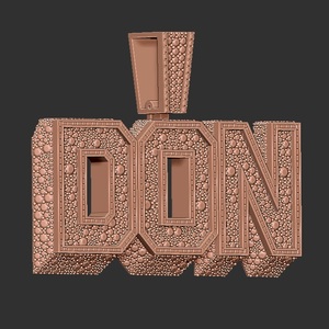 Colgante vertical con nombre de 3 letras, hecho a medida, con corte redondo tipo baguette, engaste de mosaico, chapado en oro rosa y moissanita. - Product Image 2