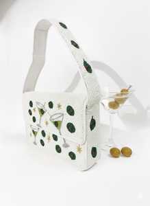 ALI FASHION ART AFA-03 Bolso Rectangular Hecho a Mano con Bordado de Poliéster Lavable, Diseño de Flor de Tulipán, Asa Roja, Artesanía Textil - Product Image 2