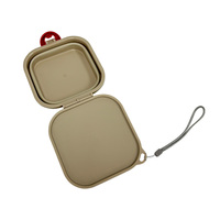 Tazón Portátil Plegable para Mascotas, Tazón de Silicona Plegable de Grado Alimenticio para Viajes, con Tapa y Cordón para Perros, Gatos, Campamentos al Aire Libre