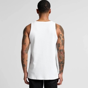 Premium Quality Men's <b>White</b> Polyester/Cotton Eco-Friendly Breathable <b>Tank</b> <b>Top</b> O-Neck Casual Solid Knitted Muscle Shirt Front - Product Image 5
