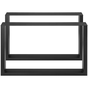 Gambe per tavolo da pranzo in acciaio a sezione quadrata, alte 28 pollici, larghe 35 pollici, resistenti, larghezza 3,1 pollici, set da 2 per sedie - Product Image 1
