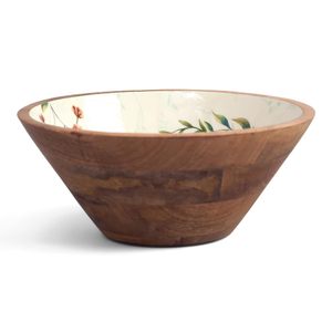 Printed <b>Mango</b> <b>Wood</b> <b>Bowl</b> Handmade Decorative Wooden Serving <b>Bowl</b> for Fruits Snacks Dry Fruits Salad Kitchen Dining Table and Home - Product Image 1