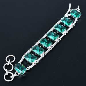 Green Apatite Handmade <b>Bracelet</b> 925 Sterling <b>Silver</b> <b>Adjustable</b> Statement Jewelry Bold Gift For Her Luxury - Product Image 5
