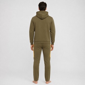Ensemble de survêtement décontracté d'hiver pour hommes, personnalisé, style streetwear, uni, vintage, délavé, léger, 100 % coton, avec sweat à capuche et pantalon de jogging - Product Image 3