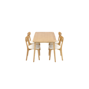 Juego de Comedor Rectangular de Madera de Teca Premium ARTERRA, Mesa Moderna Estilo Japandi, Sillas Tapizadas para Casa o Villa - Product Image 2