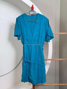 Women's New Arrival V Neck <b>Belted</b> Mini Dress with Flared Sleeve Adjustable <b>Waist</b> Tie & Above Knee Length Casual Summer Dresses - Product Image 5