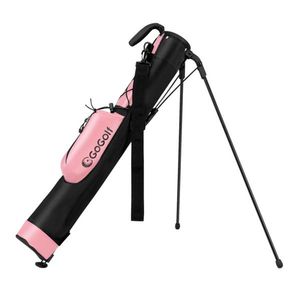 Borsa da Golf Portatile a Doppio Trasporto con Tracolla e Maniglia Superiore, Rosa e Nera, con Tasca con Cerniera e Portabottiglie - Product Image 1