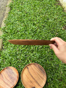 Assiettes rondes en bois écologiques classiques avec logo personnalisé, plusieurs tailles, pour hôtel, café - Product Image 2