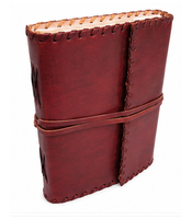 Carnet de notes vintage en cuir véritable, rouge rustique, cousu main, avec sangle de fermeture, pour écrire, cadeau de voyage