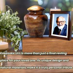 Modern Eco-Friendly Wooden Urn <b>for</b> Human and Pet <b>Ashes</b>-Customizable Size Memorial <b>Keepsake</b> Handmade - Product Image 2