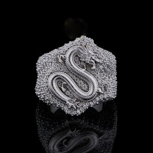 Iced Out Animal VVS Moissanite Diamond Sparkling 925 Sterling <b>Silver</b> Luxury Hip Hop <b>Men</b> Women Gift <b>Ring</b> - Product Image 1