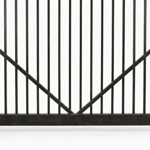 Puerta Doble Moderna de Hierro con Arco Superior Pintada en Negro, Puerta de Metal para Entrada de Vehículos - Product Image 3