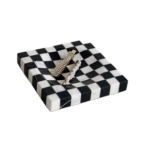 Bandeja de madera con trabajo de resina y mosaico con incrustaciones, bandeja decorativa para el hogar para sala de estar, dormitorio y cocina, bandeja elegante para servir - Product Image 1