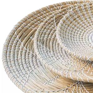 Ensemble de paniers muraux tissés, plateau suspendu en jonc de mer, plateau décoratif de style bohème, décoration naturelle pour la maison, fait main, à suspendre au mur - Product Image 2