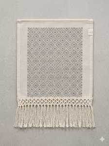Bohemian Geometric Pattern Linen <b>Table</b> <b>Runner</b> With Tassels Woven Home Decor - Product Image 3