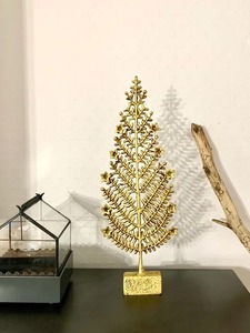 Gold Brass Christmas <b>Tree</b> Perfect for Home Offices Party Styling Festive Decoration and Holiday Gifting Purpose From India - Product Image 1