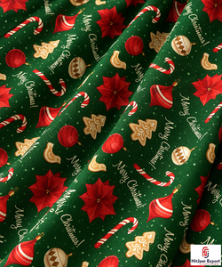 Custom Digital Christmas Printed Polyester Fabric Soft Premium Festive Holiday Textile Christmas Print Fabric Manufacturer OEM - Product Image 1
