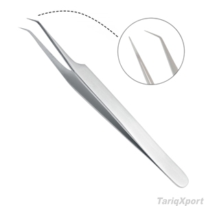 Pinces à cils professionnelles de haute qualité en acier inoxydable, pointe courbée et droite lisse, pinces à sourcils pour usage en salon - Product Image 3