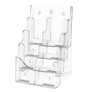 Exhibidor de Folletos Acrílico Transparente de 4 Niveles, 8.5 x 11 Pulgadas, Organizador de Plástico para Folletos - Product Image 2