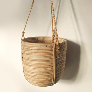 Hermosa maceta de ratán para plantas, precio económico, maceta colgante para exteriores, soporte para plantas. - Product Image 1