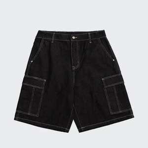Pantalones Cortos de Mezclilla Transpirables de Cintura Media, Estilo Casual, Rectos y Holgados, para Hombre, Diseño Personalizado OEM - Product Image 1