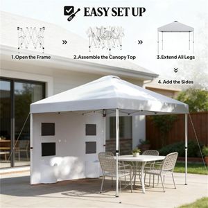 Gazebo Pop-up Bianco e Pergola Parasole - Product Image 4
