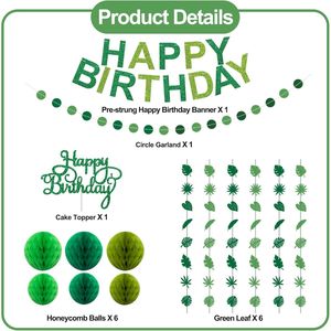 Striscione Verde 'Buon Compleanno' Pre-Decorato, Set per Decorazioni di Feste di Compleanno - Product Image 3