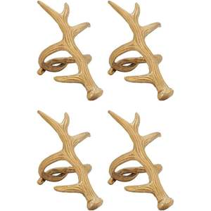 Juego de 12 Anillos para Servilletas de Metal Dorado, Decoración de Mesa con Textura Martillada Vintage - Product Image 6