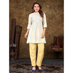 USURE QUOTIDIENNE IMPRIMÉ EN COTON AVEC TOP DE TRAVAIL ZARI AVEC BAS - Product Image 1