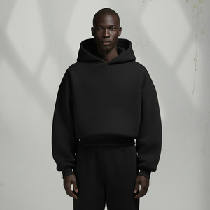 Sweat à capuche personnalisé en molleton bouclette 400 450 500 600 800 g/m² lourd 100 % coton coupe courte pour homme - Product Image 1