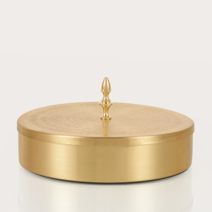 Caja de Almacenamiento de Metal Dorado de Lujo con Tapa, Organizador Redondo Decorativo de Latón para Joyas, Dulces, Bocadillos, Decoración del Hogar, Regalo de Boda, Mesa - Product Image 4