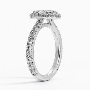 แหวน BOJ รุ่น 070 ทรงมาร์คีส์ เงินแท้ 925 ประดับเพชร Estelle Halo Solitaire น้ำหนัก 2 กะรัต สี D ความสะอาด VVS1 มอยส์ซาไนต์ รับรองโดย GRA ราคาประหยัด - Product Image 2
