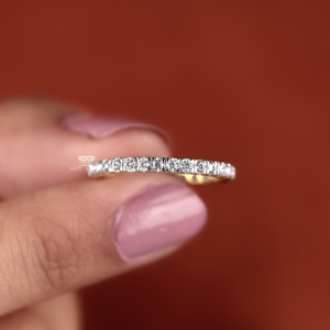Round Lab Grown <b>Diamond</b> Half Eternity Wedding Band Pave Set <b>Diamond</b> <b>Ring</b> 14K 18K Gold Stackable Anniversary <b>Ring</b> Wholesale - Product Image 6